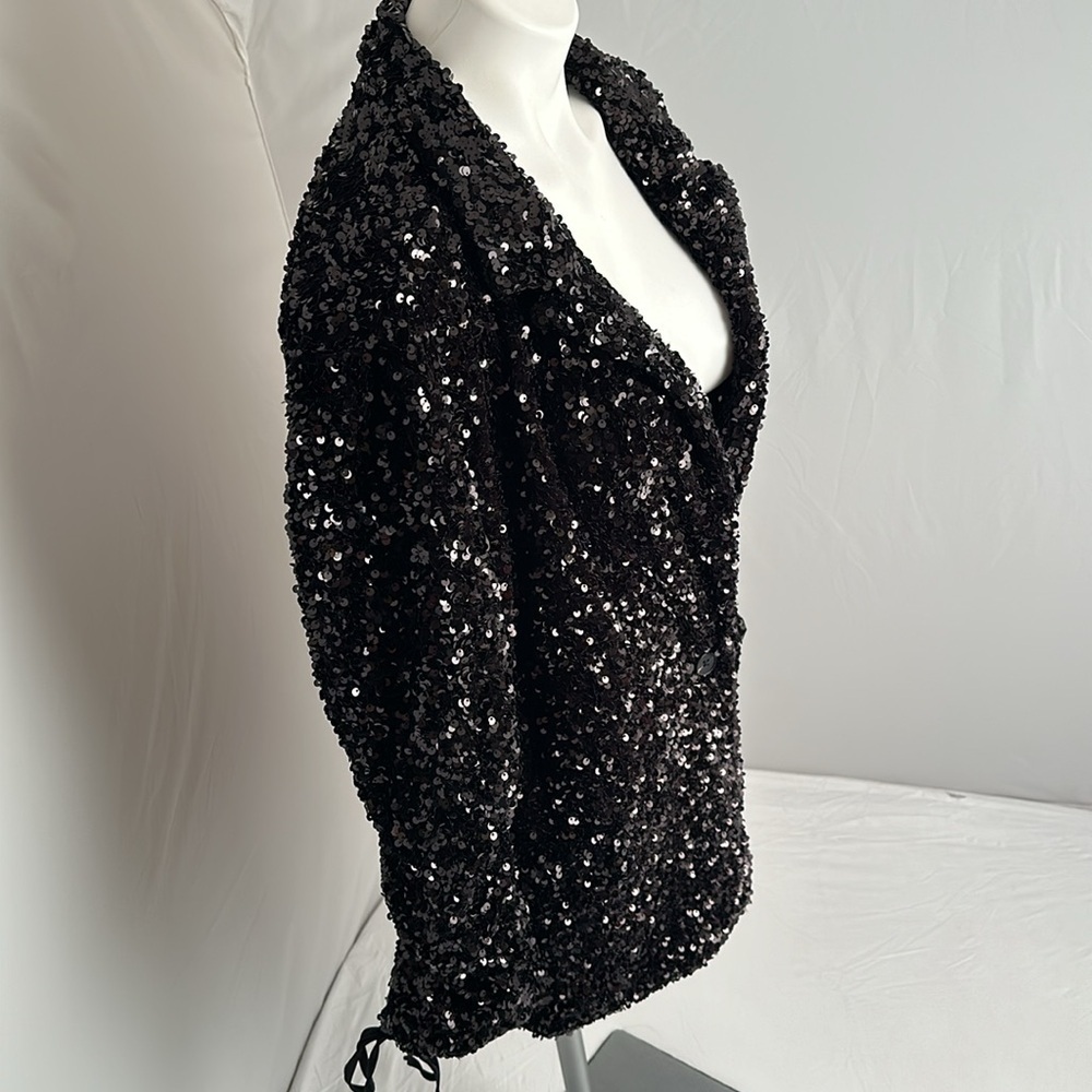 Blank NYC Break the Bank black velvet sequin blazer - Picture 3 of 13
